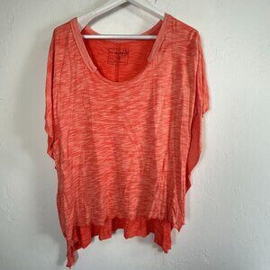 We The Free Womens Orange Slub Knit Top Size M/L Relaxed Fit Lightweight Casual